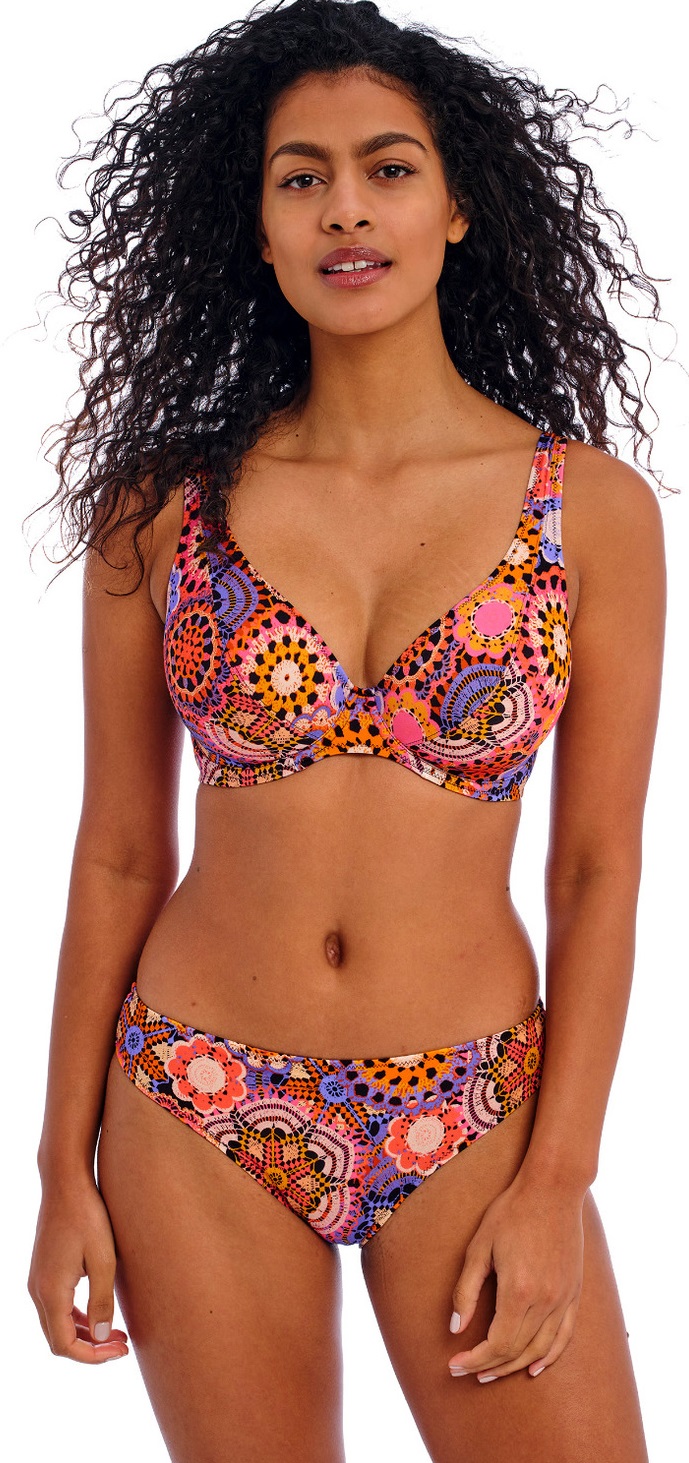 Freya Santiago Padded Plunge Bikini Bra Pant Set Multi